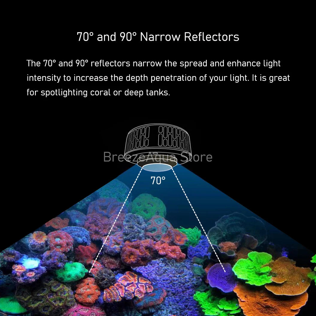 A7 II WiFi App Phone Control Full Spectrum 100W Saltwater Marine LED Aquarium Light for Coral Reef Fish Tank - Action Outdoors Kiwi