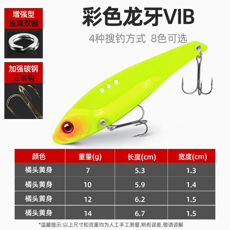 1Pcs 7g 10g 12g 14g Metal VIB Fishing Lure Vibration 3D Eyes Crank Lures Winter Sinking Hard Bait Swimbait Fishing Tackles - Action Outdoors Kiwi