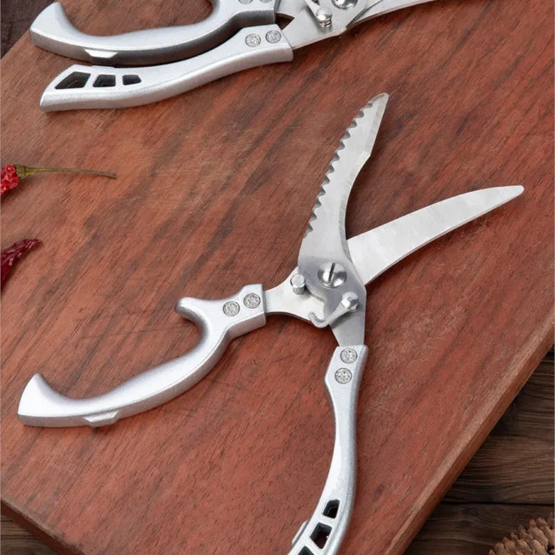 Kitchen Scissors Multifunctional Stainless Steel Food Scissors Chicken Bone Meat Fishing Crab Greens Cutting Trimming Scissors - Action Outdoors Kiwi