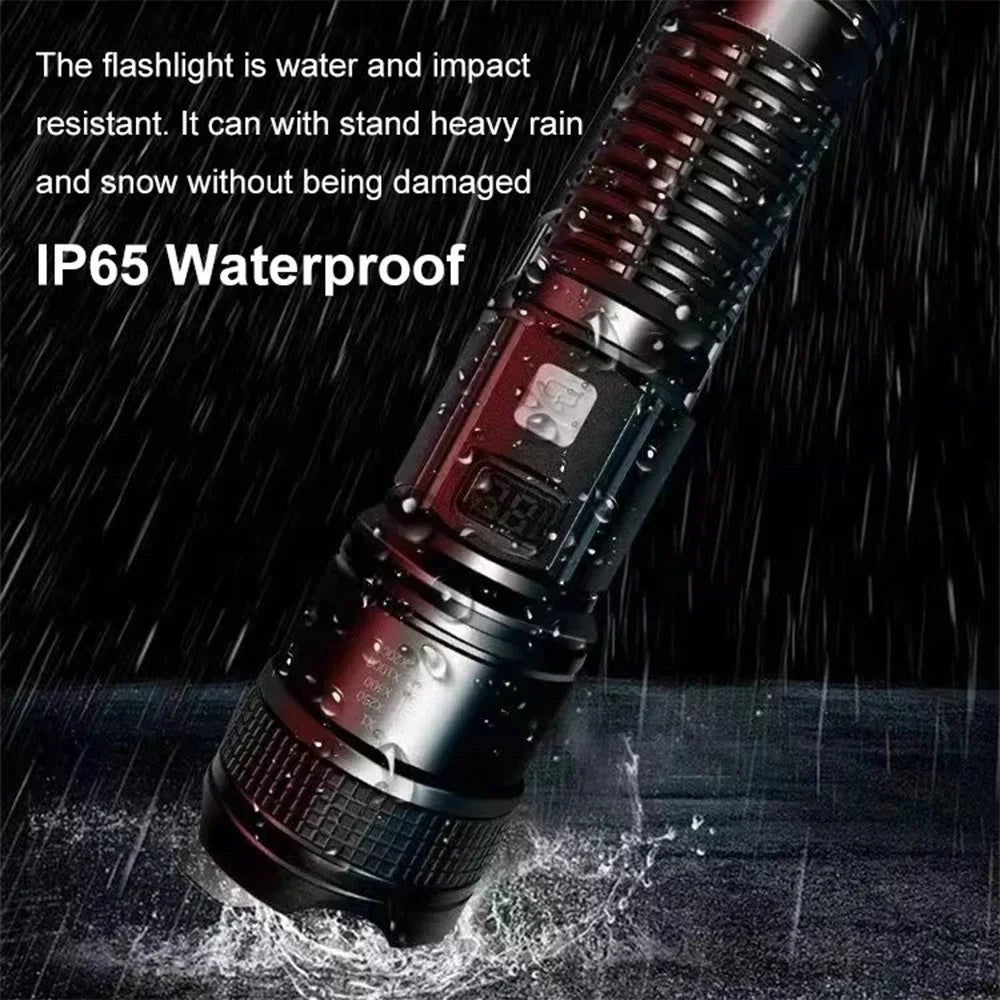High Strong Power Led Flashlights Tactical Flash Light Torch Ultra Bright Lamp USB Charging Camping Fishing Defensa Zoom Lantern - Action Outdoors Kiwi