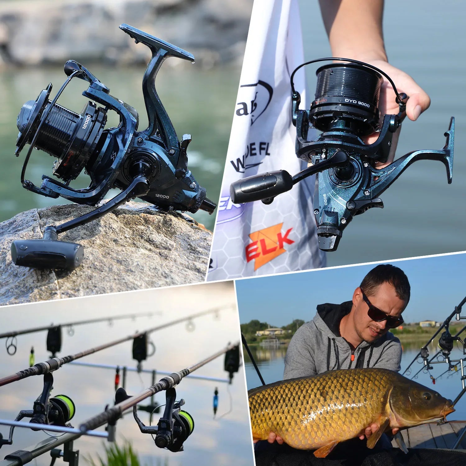 Sougayilang 8000-12000 Series Carp Fishing Reel Spinning Reel Max Drag 25kg Surf Fishing Reels Freshwater Saltwater Sea Fishing - Action Outdoors Kiwi
