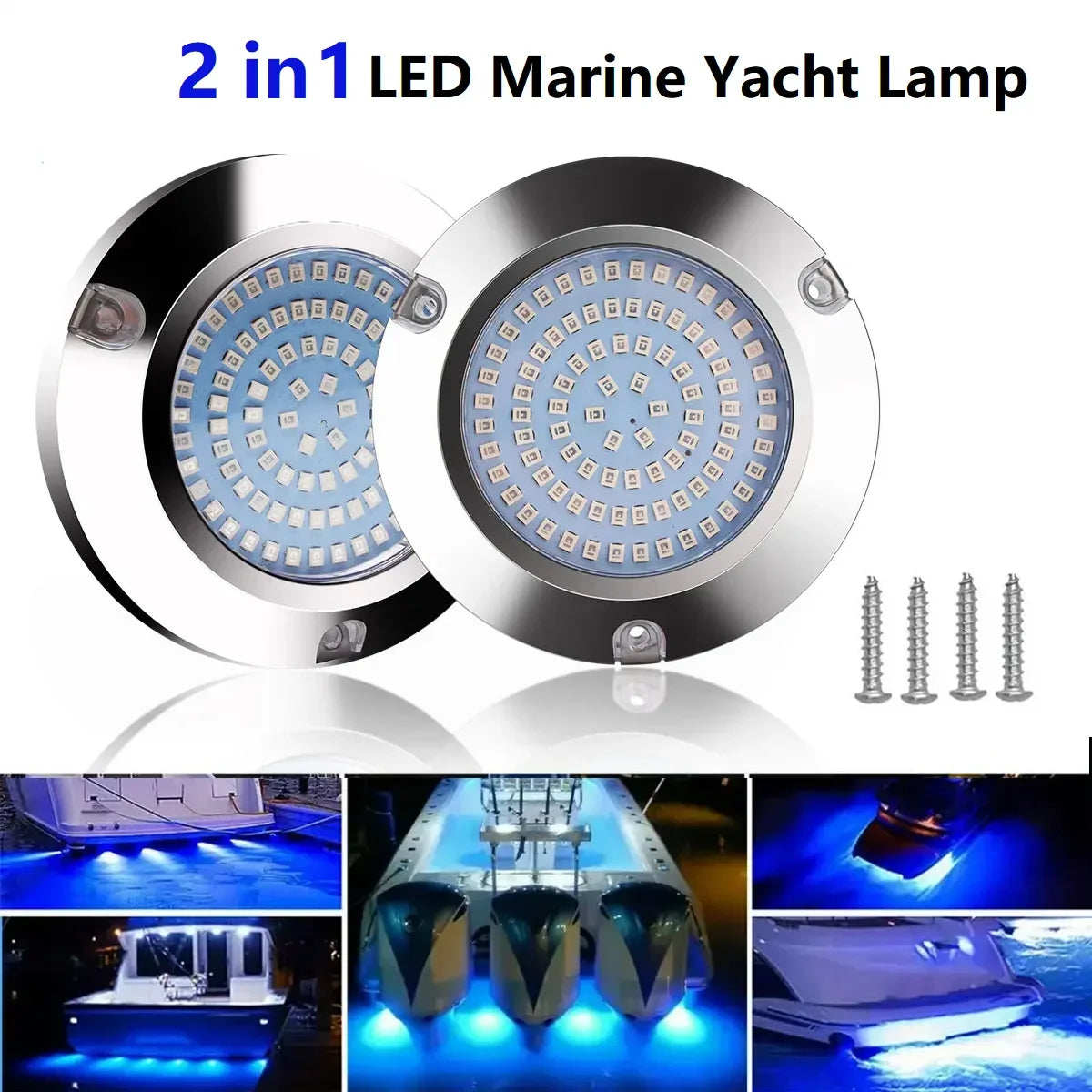 2pcs 120W LED Marine Yacht Lamp DC12V 24V 316L Stainless Steel IP68 Anti-corrosion Boat Underwater Light Saltwater Яхты Катера - Action Outdoors Kiwi
