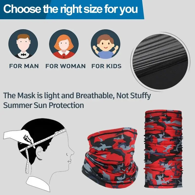 Cycling Mask Breathable Sunscreen Scarf Outdoor Scarf Neck Warmer Winter Bike Mask Headgear for Hiking Fishing Cycling Equipment - Action Outdoors Kiwi
