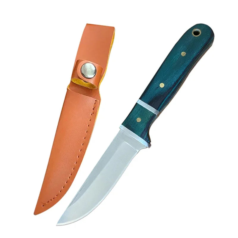 Barbecue Knife Can Open Bottle Cleaver Meat Fruit Vegetables Utility Boning Knife Kitchen Chef Knives Wooden Handle With Sheath - Action Outdoors Kiwi