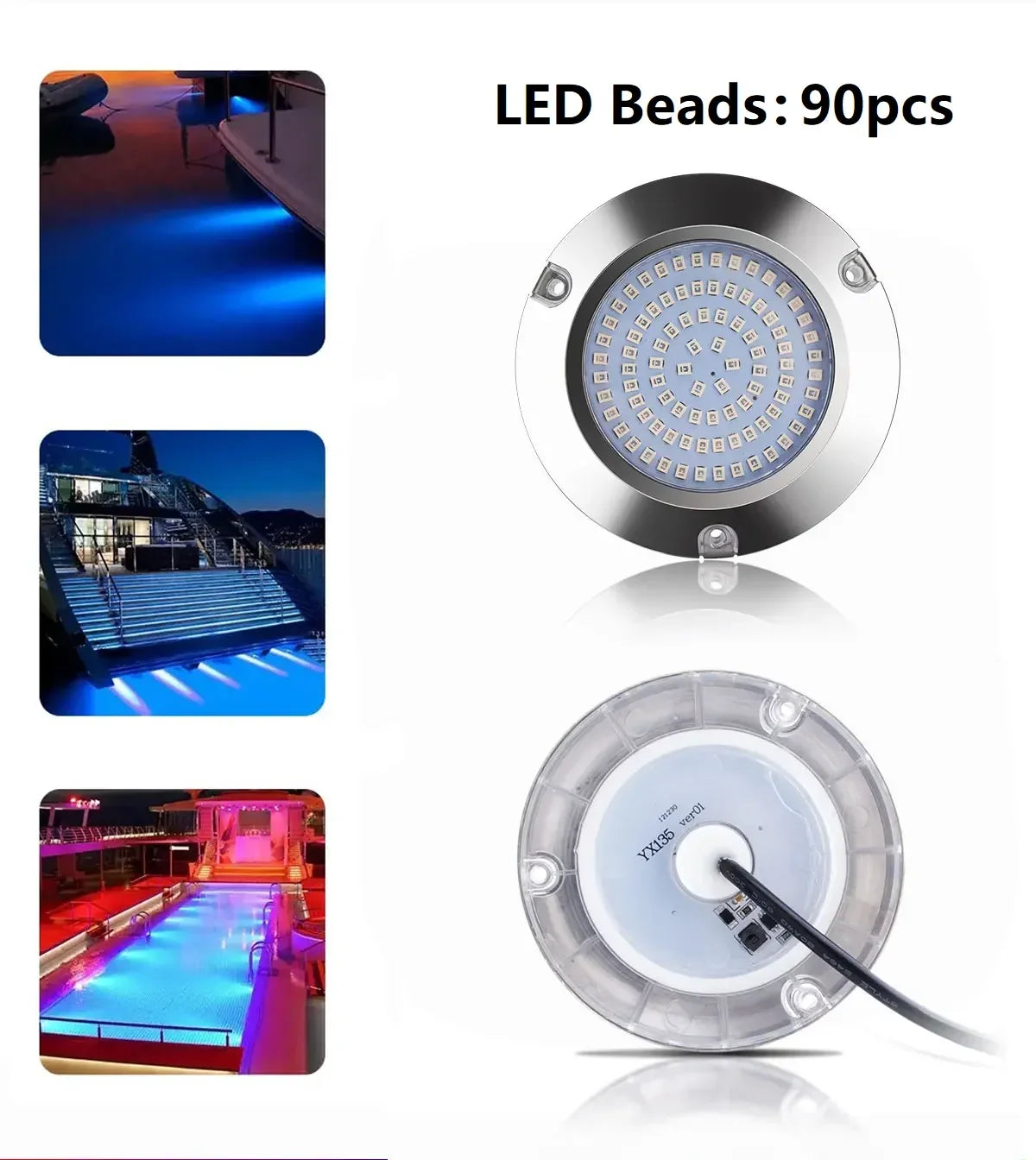 2pcs 120W LED Marine Yacht Lamp DC12V 24V 316L Stainless Steel IP68 Anti-corrosion Boat Underwater Light Saltwater Яхты Катера - Action Outdoors Kiwi