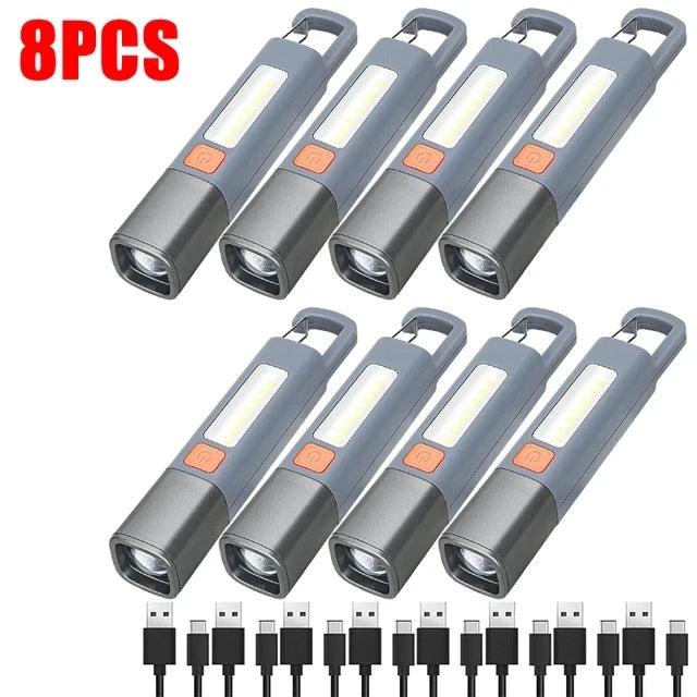 1-10PCS Super Bright COB Side Lights LED XPE Mini Portable Torch Zoomable Waterproof Outdoor Fishing Hunting Camping Flashlight - Action Outdoors Kiwi
