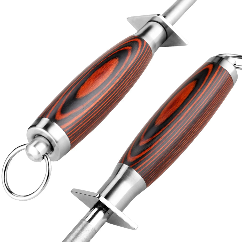 Professional Diamond Knife Sharpener 12 inch Color Wood Handle Handheld Kitchen Knife Sharpener Knife Fast sharp for All Knives - Action Outdoors Kiwi