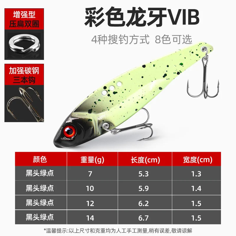 1Pcs 7g 10g 12g 14g Metal VIB Fishing Lure Vibration 3D Eyes Crank Lures Winter Sinking Hard Bait Swimbait Fishing Tackles - Action Outdoors Kiwi