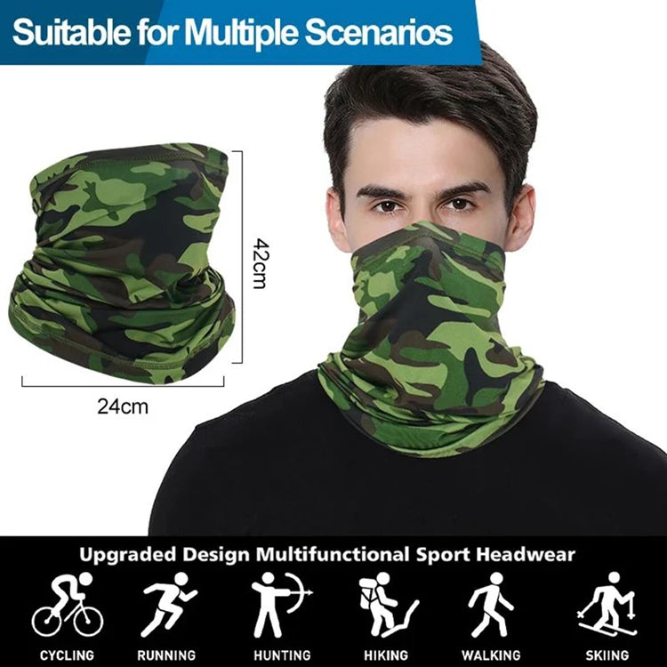 Cycling Mask Breathable Sunscreen Scarf Outdoor Scarf Neck Warmer Winter Bike Mask Headgear for Hiking Fishing Cycling Equipment - Action Outdoors Kiwi
