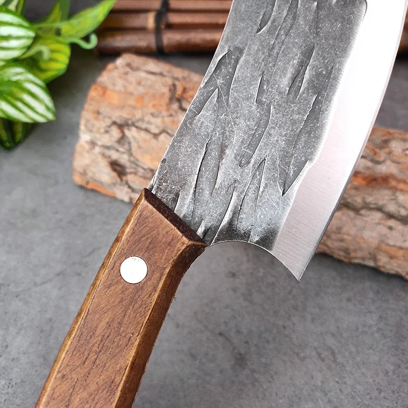 Cleaver Knife Slicing Fish Meat Vegetable Kitchen Knives Stainless Steel Wood Handle Boning Butcher Knife Chef Cooking Tools - Action Outdoors Kiwi