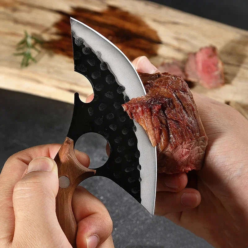 Barbecue Knife Can Open Bottle Cleaver Meat Fruit Vegetables Utility Boning Knife Kitchen Chef Knives Wooden Handle With Sheath - Action Outdoors Kiwi
