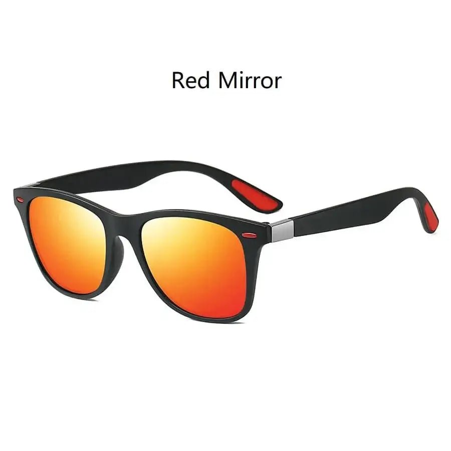 Fashion Vintage Square Unisex Driving Fishing Sunglasses Men Women Luxury Brand Designer Sun Glasses Anti-Glare Eyewear UV400 - Red Mirror