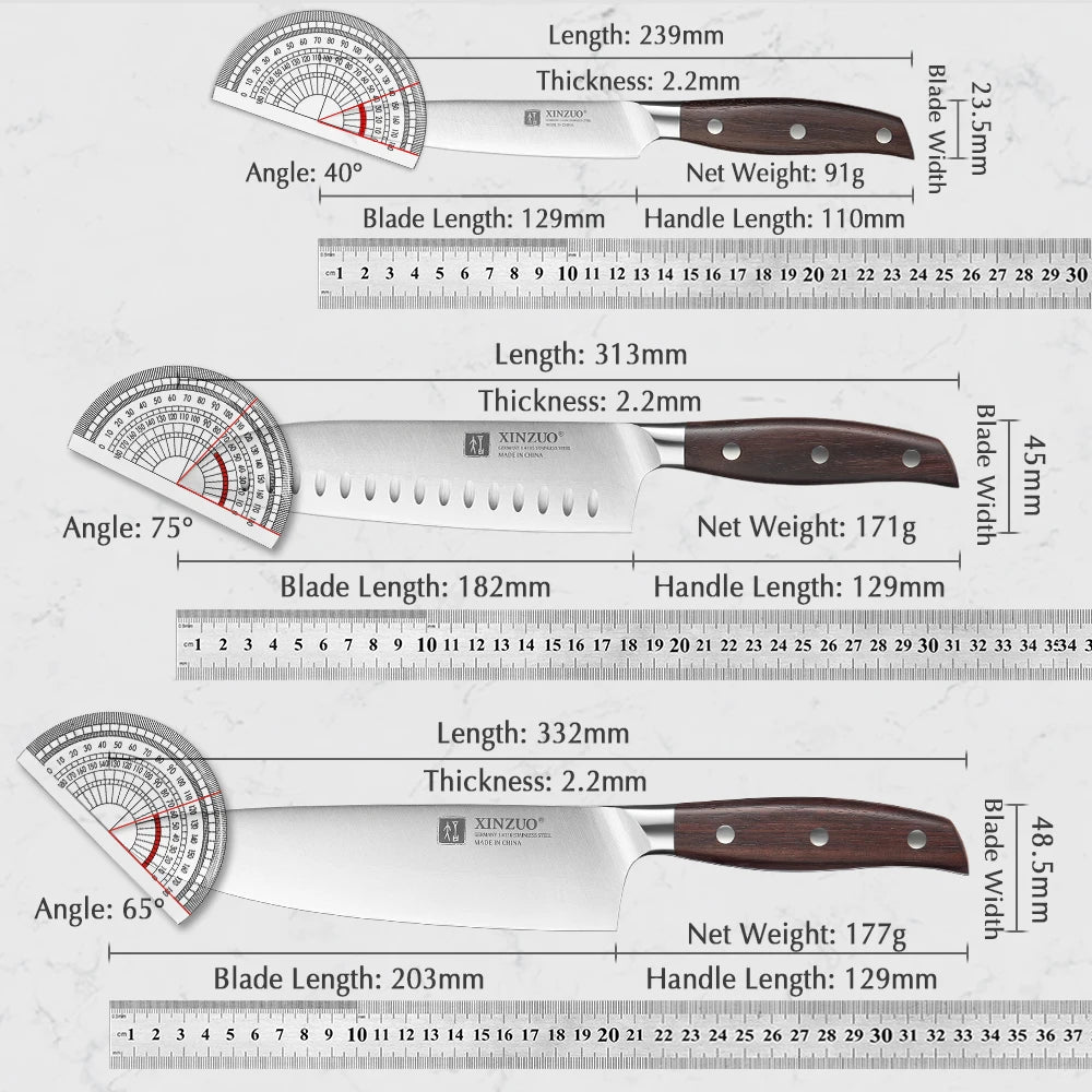XINZUO Kitchen Tools 6 PCS Kitchen Knife Set - Action Outdoors Kiwi