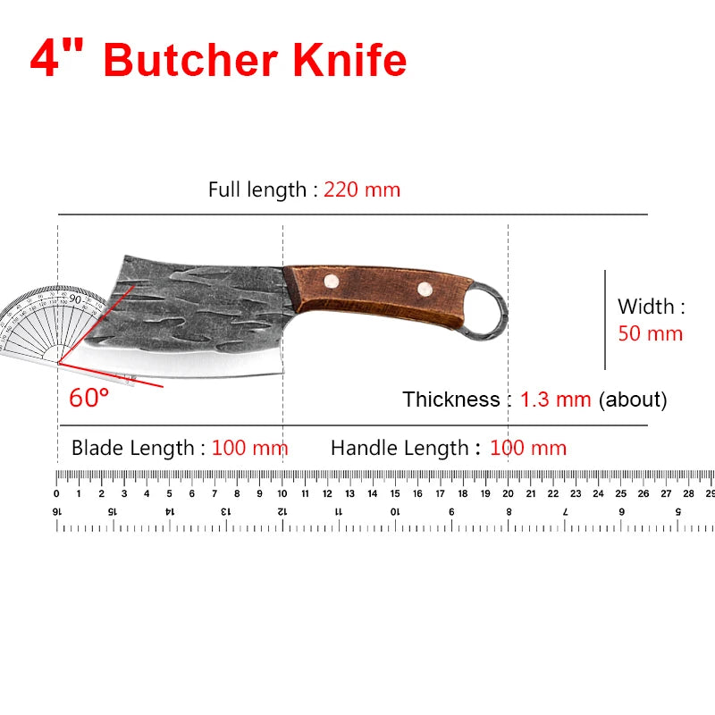 Cleaver Knife Slicing Fish Meat Vegetable Kitchen Knives Stainless Steel Wood Handle Boning Butcher Knife Chef Cooking Tools - Action Outdoors Kiwi