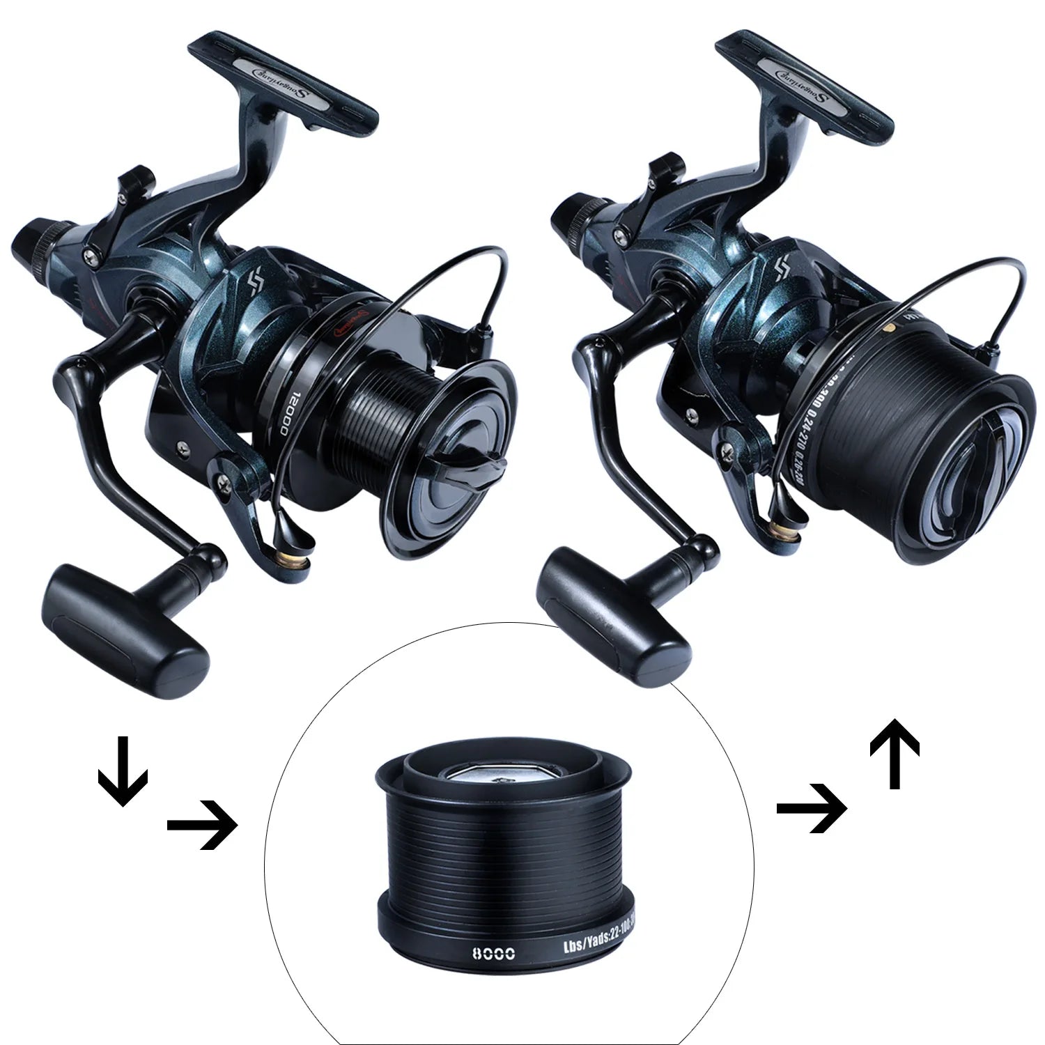Sougayilang 8000-12000 Series Carp Fishing Reel Spinning Reel Max Drag 25kg Surf Fishing Reels Freshwater Saltwater Sea Fishing - Action Outdoors Kiwi