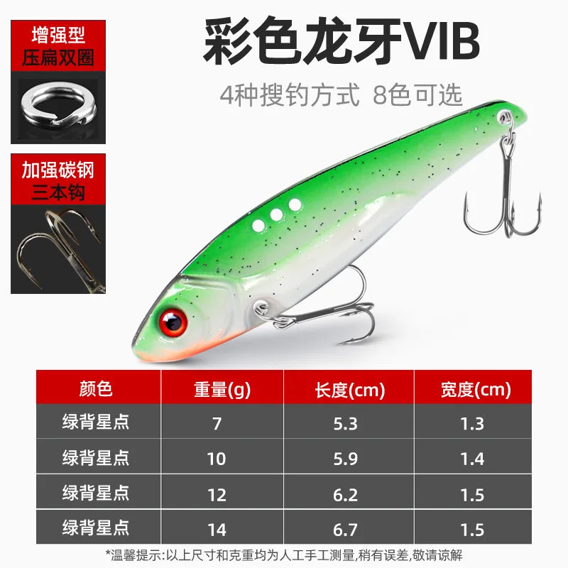 1Pcs 7g 10g 12g 14g Metal VIB Fishing Lure Vibration 3D Eyes Crank Lures Winter Sinking Hard Bait Swimbait Fishing Tackles - Action Outdoors Kiwi