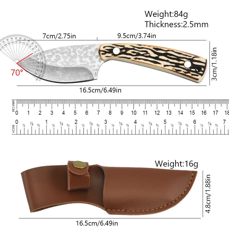 Damascus Pattern Kitchen Meat Cleaver Boning Knife Chef Peeling Fishing Barbecue Knife Raw Fish Cutter Butcher Knife - Action Outdoors Kiwi
