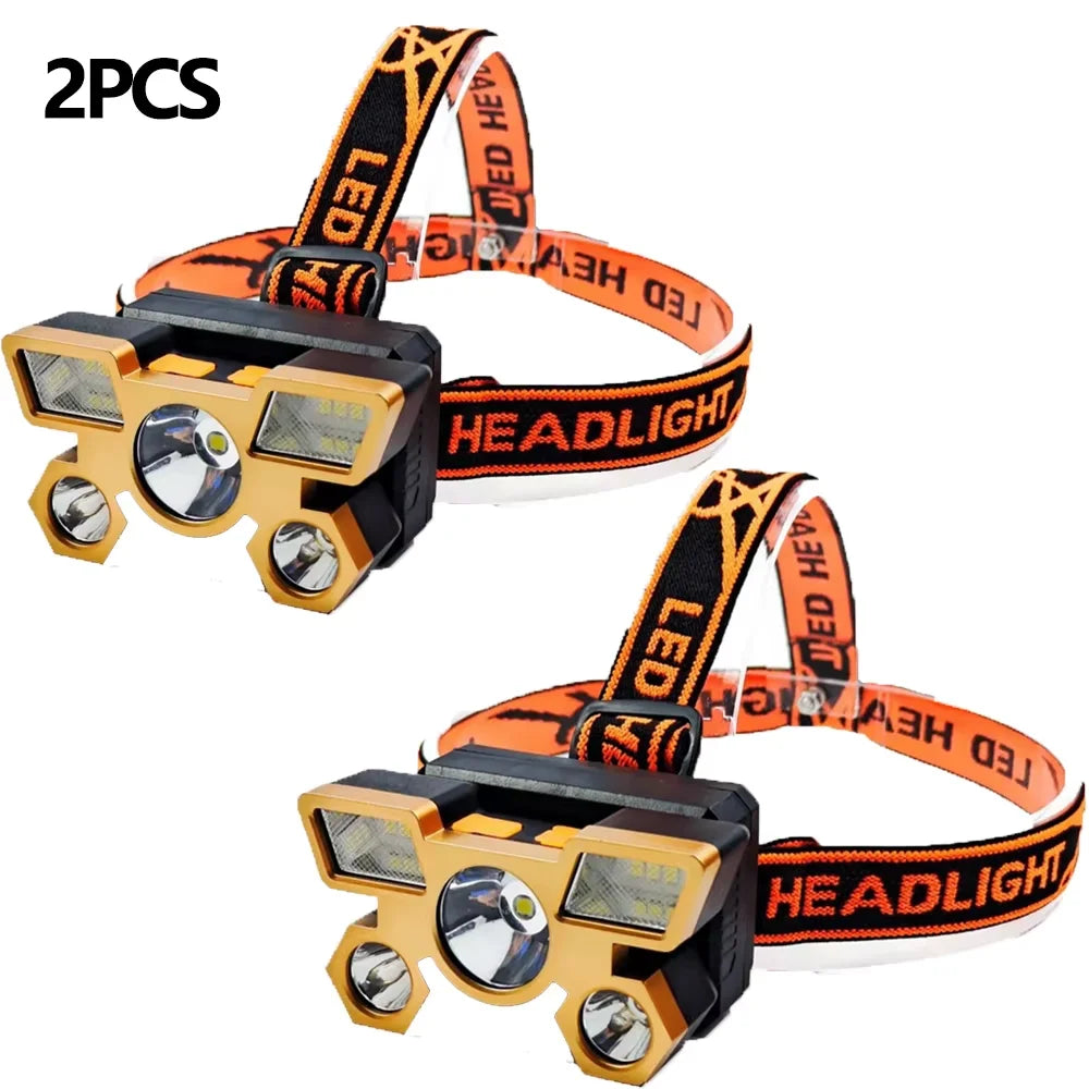 1 Pc Strong Light High Brightness Cob Headlight Usb Charging Head Mounted Night Fishing Light Outdoor Cycling Floodlight - Action Outdoors Kiwi