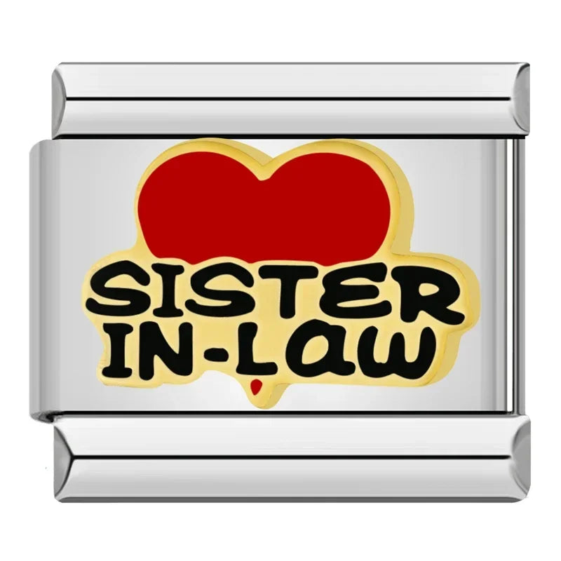 Hapiship New Popular Fashion Sweet Aunt Mom Dad Love Niece Charm Links Fit 9mm Stainless Steel Bracelet Making DIY Jewelry DJ132 - Action Outdoors Kiwi