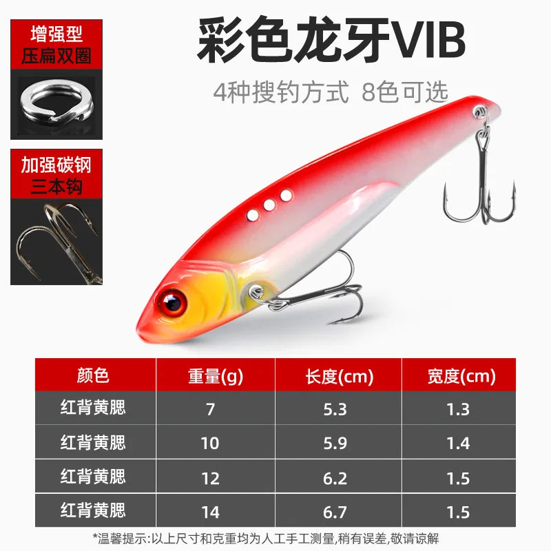 1Pcs 7g 10g 12g 14g Metal VIB Fishing Lure Vibration 3D Eyes Crank Lures Winter Sinking Hard Bait Swimbait Fishing Tackles - Action Outdoors Kiwi