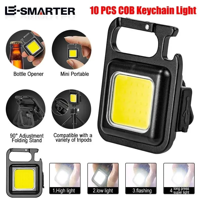 Mini Protable COB Flashlight Keychain Lamp 4 Lighting Modes Torch Outdoor Waterproof Emergency Camping Fishing Work Lights - Action Outdoors Kiwi
