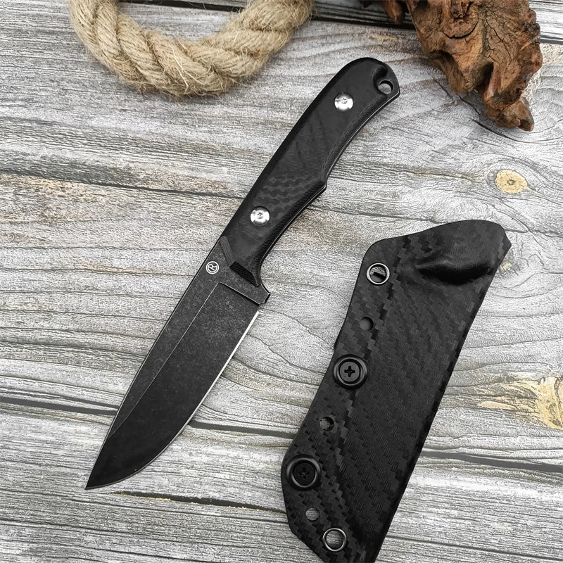 High hardness R small straight knife fishing and hunting tactics G10 and hemp handle survival tools rescue camping fixed knife - Action Outdoors Kiwi