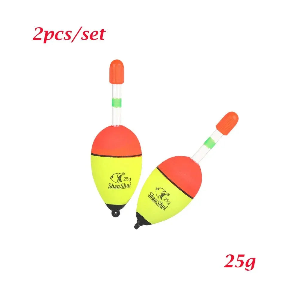 2pcs 5/8/10/15/20/30/40/50/60g EVA Luminous Fishing Night Float Light Stick Foam Plastic Bobber Sea Rock Fishing Striking Floats - Action Outdoors Kiwi