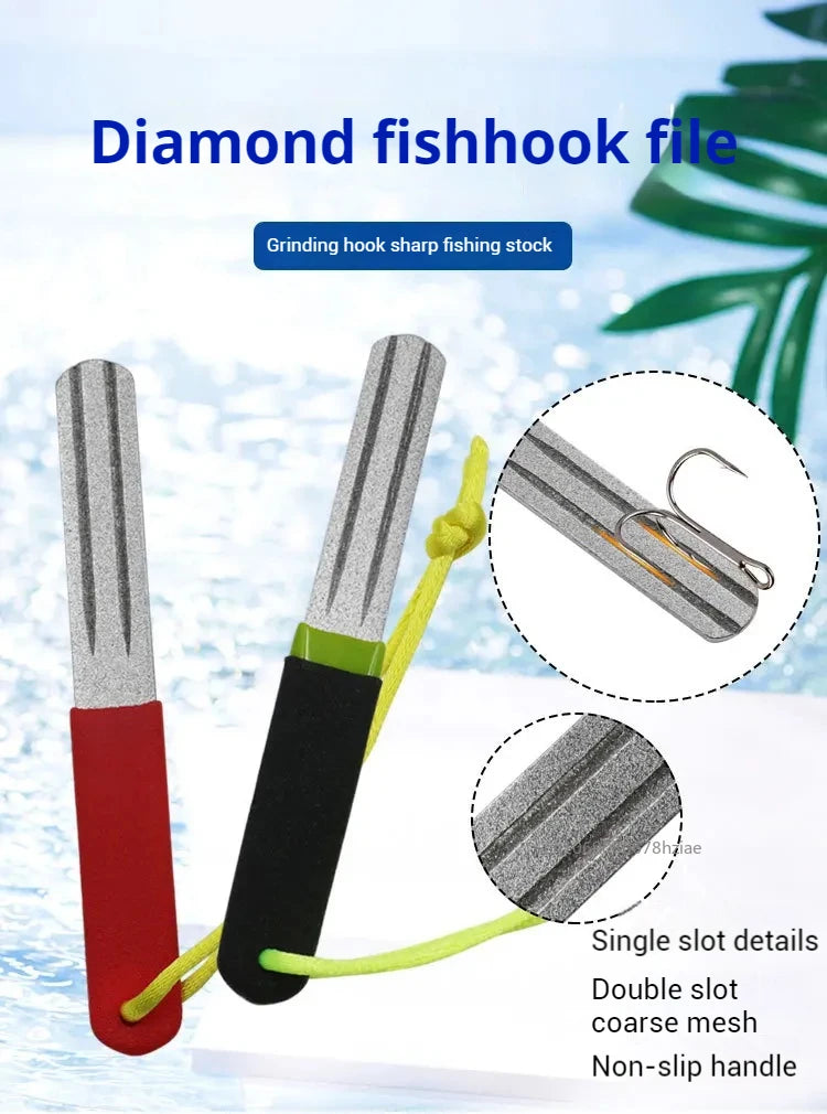 Portable Diamond Stone Fish Hook Diamond Sharpener Knife Sharpen Tools Hook Whetstone Keychain for Outdoor Fishing Accessories - Action Outdoors Kiwi