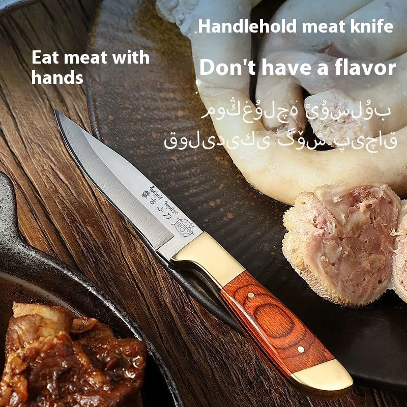 Hand steak meat knife camping copper head knife handlebar meat special knife multifunction fruit knife barbecue meat cutter knif - Action Outdoors Kiwi