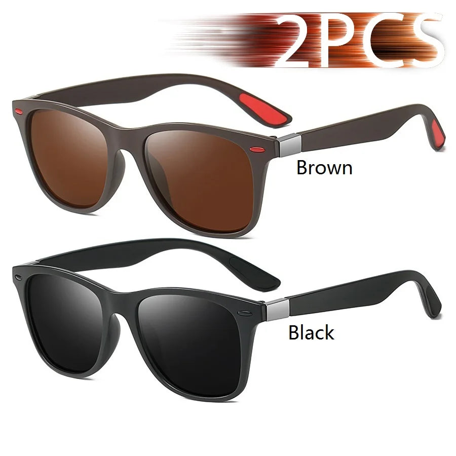 Fashion Vintage Square Unisex Driving Fishing Sunglasses Men Women Luxury Brand Designer Sun Glasses Anti-Glare Eyewear UV400 - Action Outdoors Kiwi