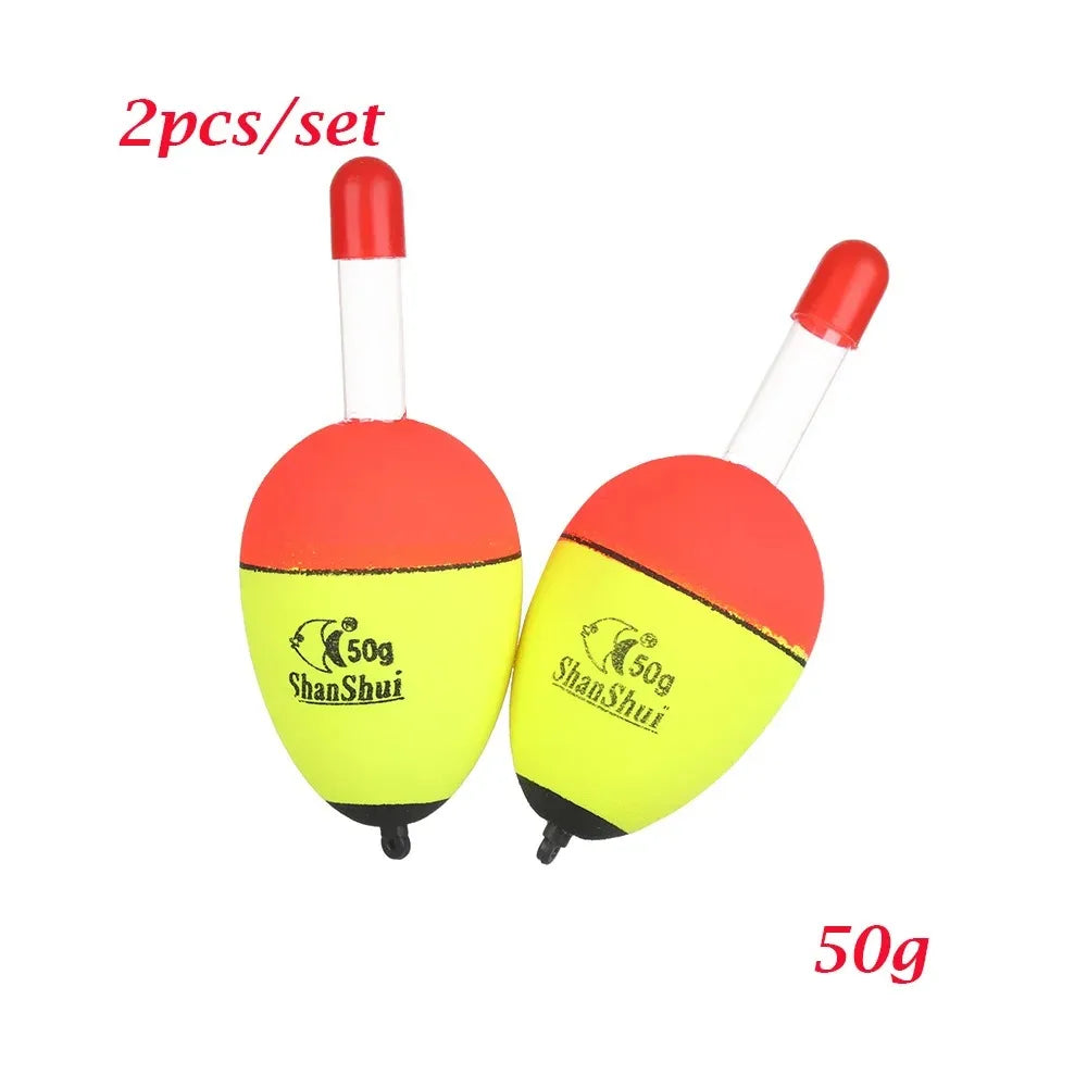 2pcs 5/8/10/15/20/30/40/50/60g EVA Luminous Fishing Night Float Light Stick Foam Plastic Bobber Sea Rock Fishing Striking Floats - Action Outdoors Kiwi
