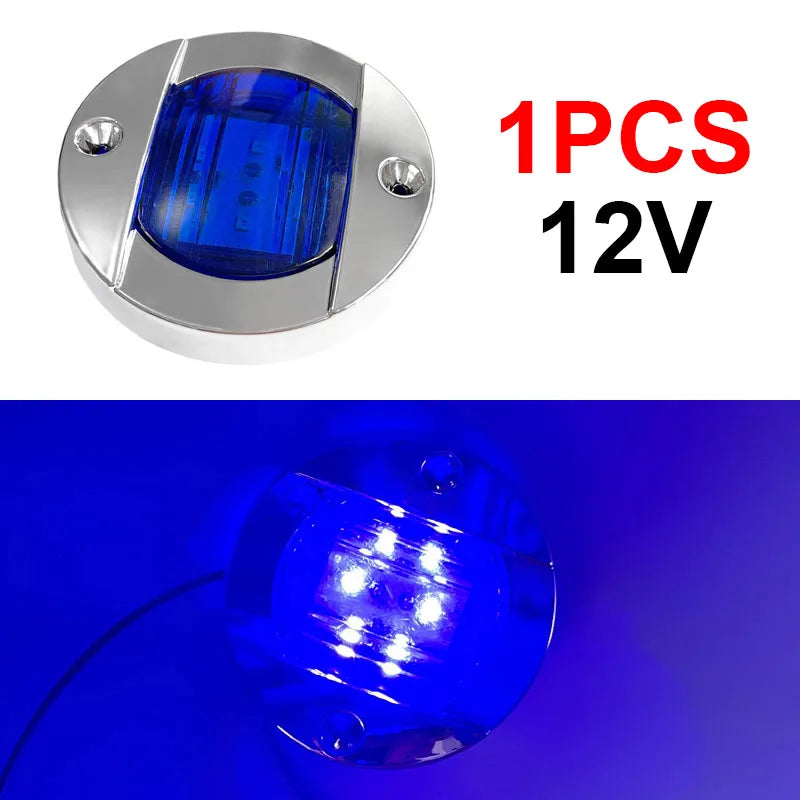 1Pcs DC12V/24V Marine Boat Transom LED Stern Light Round Cold White LED Tail Lamp Yacht Accessory Blue/White/Yellow/Green/Red - Action Outdoors Kiwi