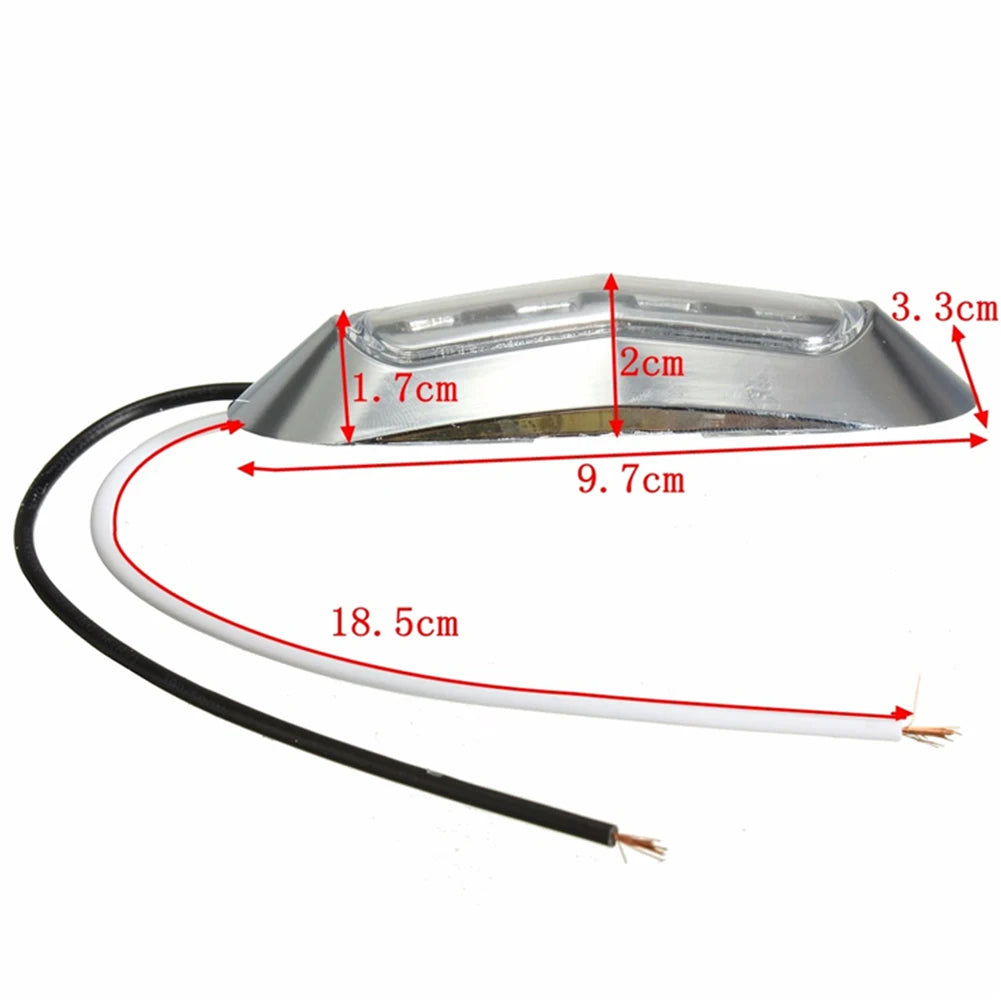 2PCS LED Marine Boat Courtesy Light 12-30V 6LED Waterproof Boat Interior Stern Transom Light Side Marker White Light for Marine - Action Outdoors Kiwi