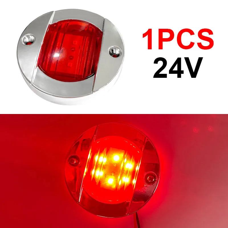 1Pcs DC12V/24V Marine Boat Transom LED Stern Light Round Cold White LED Tail Lamp Yacht Accessory Blue/White/Yellow/Green/Red - Action Outdoors Kiwi