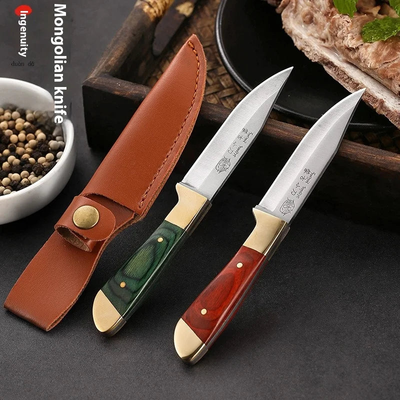 Hand steak meat knife camping copper head knife handlebar meat special knife multifunction fruit knife barbecue meat cutter knif - Action Outdoors Kiwi