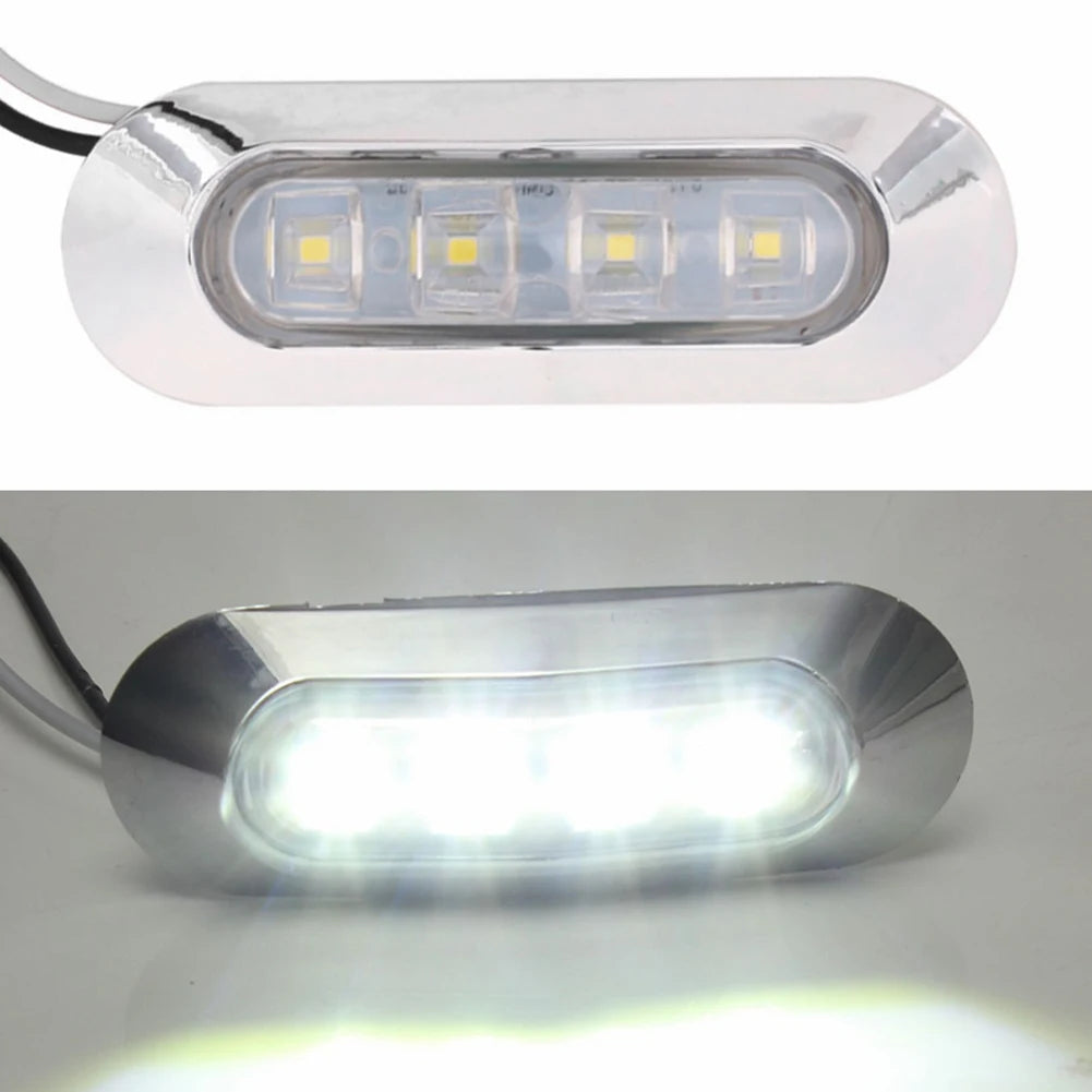 2PCS LED Marine Boat Courtesy Light 12-30V 6LED Waterproof Boat Interior Stern Transom Light Side Marker White Light for Marine - Action Outdoors Kiwi