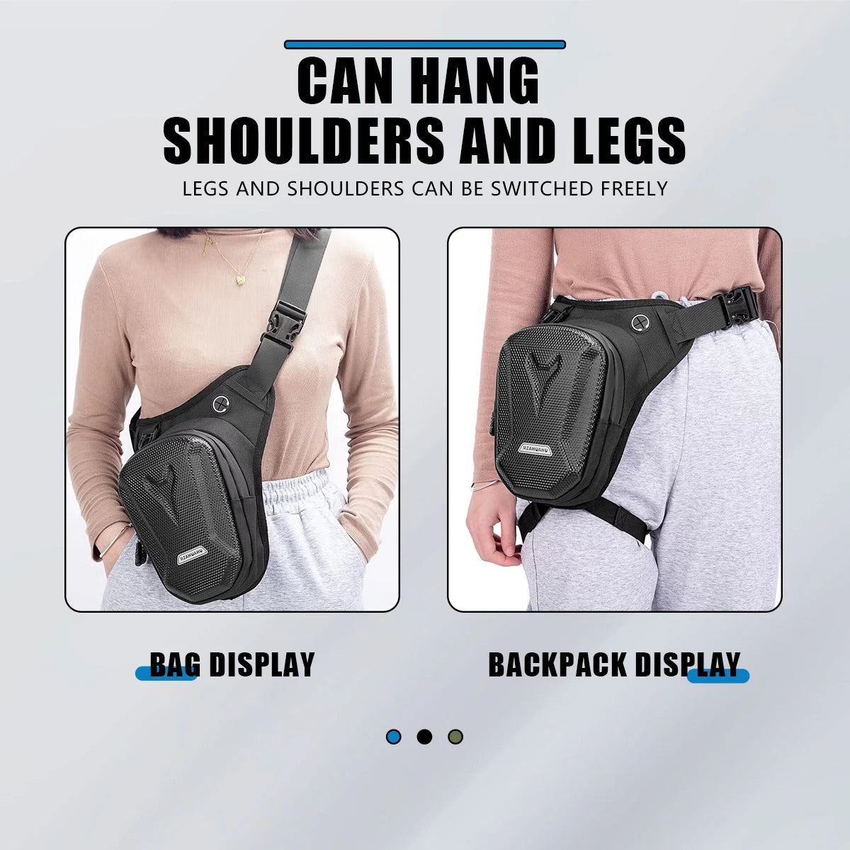 Hard Shell Drop Leg Bag Motorcycle Waterproof Waist Bag Hip Bum Fanny Pack For Outdoor Riding Cycling Hiking Fishing Climbing - Action Outdoors Kiwi
