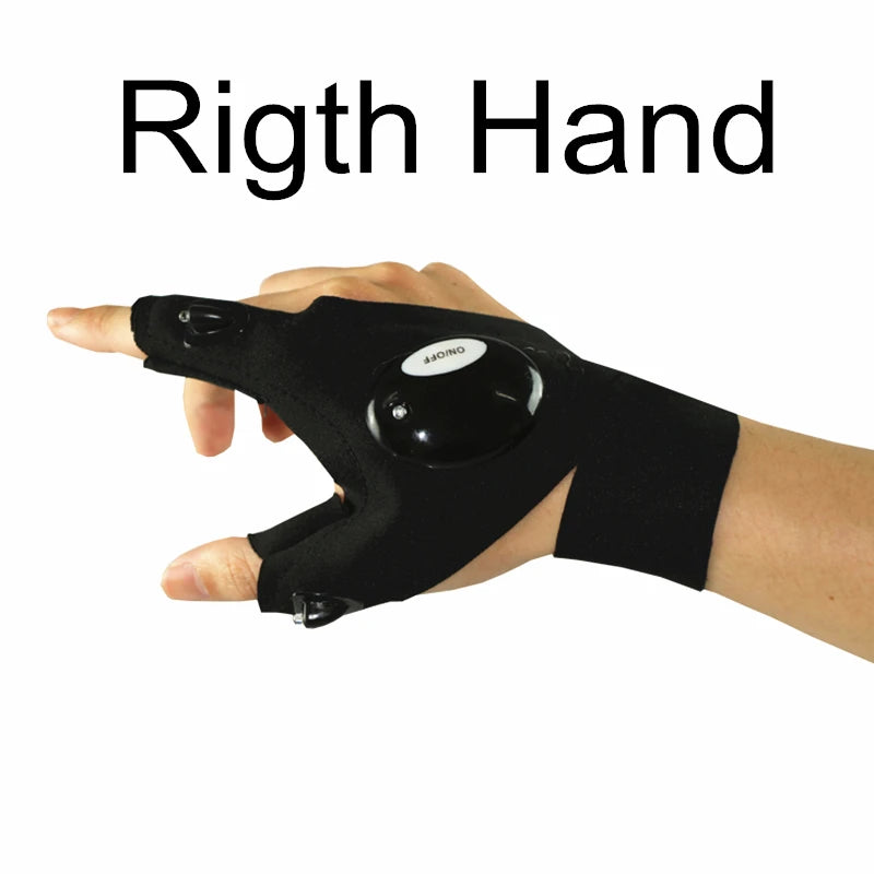 Half-finger Fishing Gloves Led Flashlight Waterproof Flashlight Outdoor Hiking Camping Fishing Rescue Survival Lighting Tool - Action Outdoors Kiwi