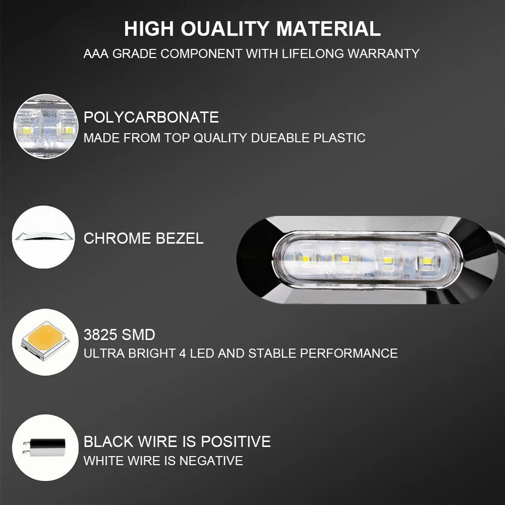2PCS LED Marine Boat Courtesy Light 12-30V 6LED Waterproof Boat Interior Stern Transom Light Side Marker White Light for Marine - Action Outdoors Kiwi