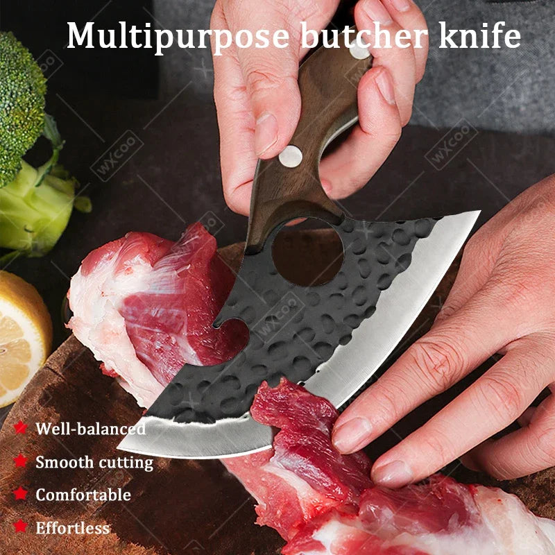 WXCOO Professional Kitchen Knives Hand Forged Boning Knife Stainless Steel Fruit Paring Knife Meat Cleaver Butcher Slicing Knife - Action Outdoors Kiwi