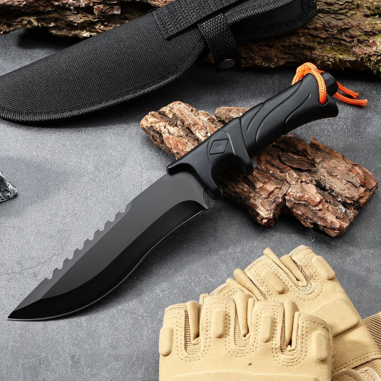 Outdoor Knife Straight Knife Defense Carry Mini Knife Field Portable Meat Eater Knife Camping Fishing Sharp Fruit Knife - Action Outdoors Kiwi