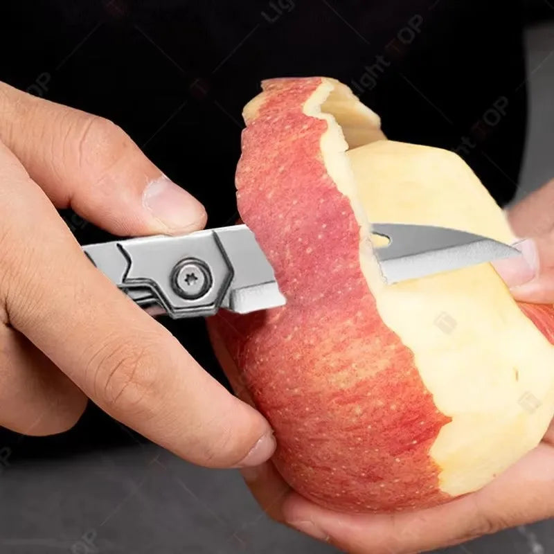 Damascus Kitchen Knives with Titanium Cutting Board Japanese Santoku Cleaver Stainless Steel Boning Knife Portable Meat Chopping - Action Outdoors Kiwi