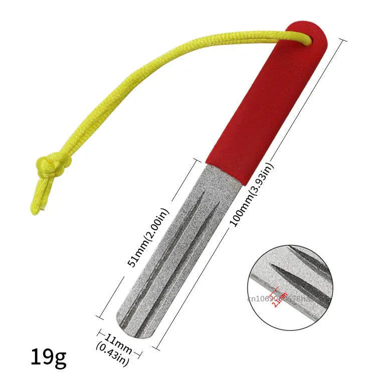 Portable Diamond Stone Fish Hook Diamond Sharpener Knife Sharpen Tools Hook Whetstone Keychain for Outdoor Fishing Accessories - Action Outdoors Kiwi