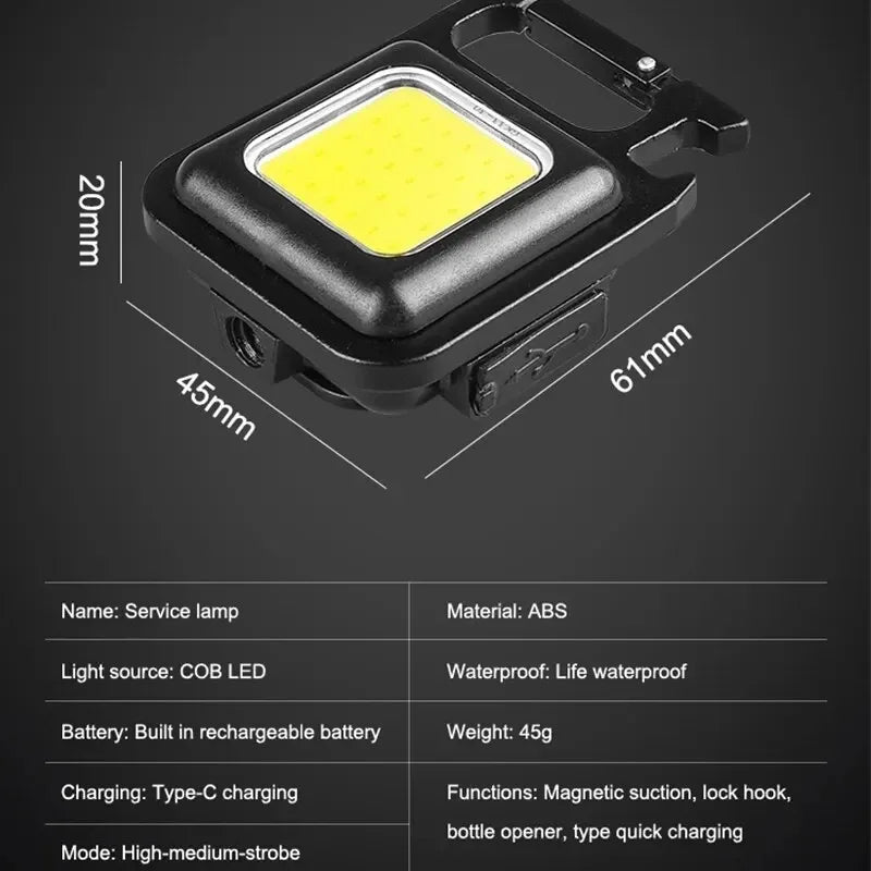 Mini Protable COB Flashlight Keychain Lamp 4 Lighting Modes Torch Outdoor Waterproof Emergency Camping Fishing Work Lights - Action Outdoors Kiwi