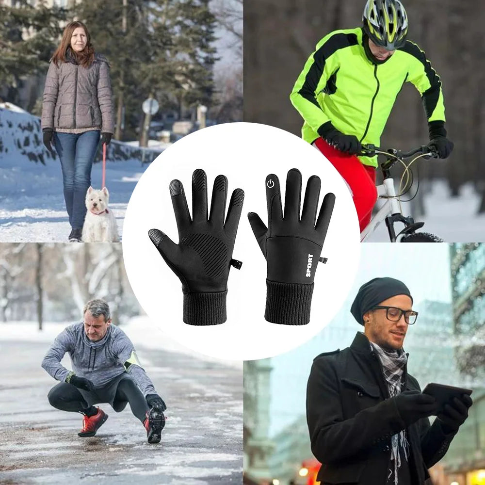 Winter Waterproof Women's Gloves Touchscreen Windproof Sports Fishing Driving Motorcycle Ski Non-slip Warm Cycling Men Gloves - Action Outdoors Kiwi