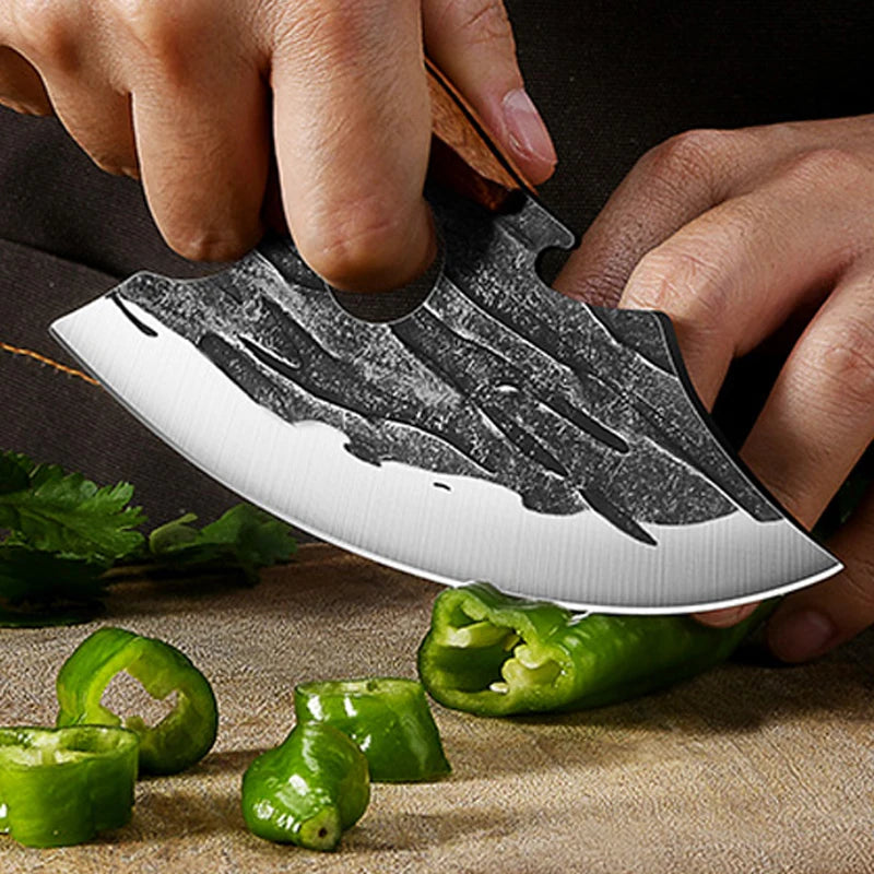 Forged Meat Cleaver Kitchen Chef Knife Fishing Boning Fruit Cutting Knife BBQ Butcher Portable Utility Viking Knife Can Opener - Action Outdoors Kiwi