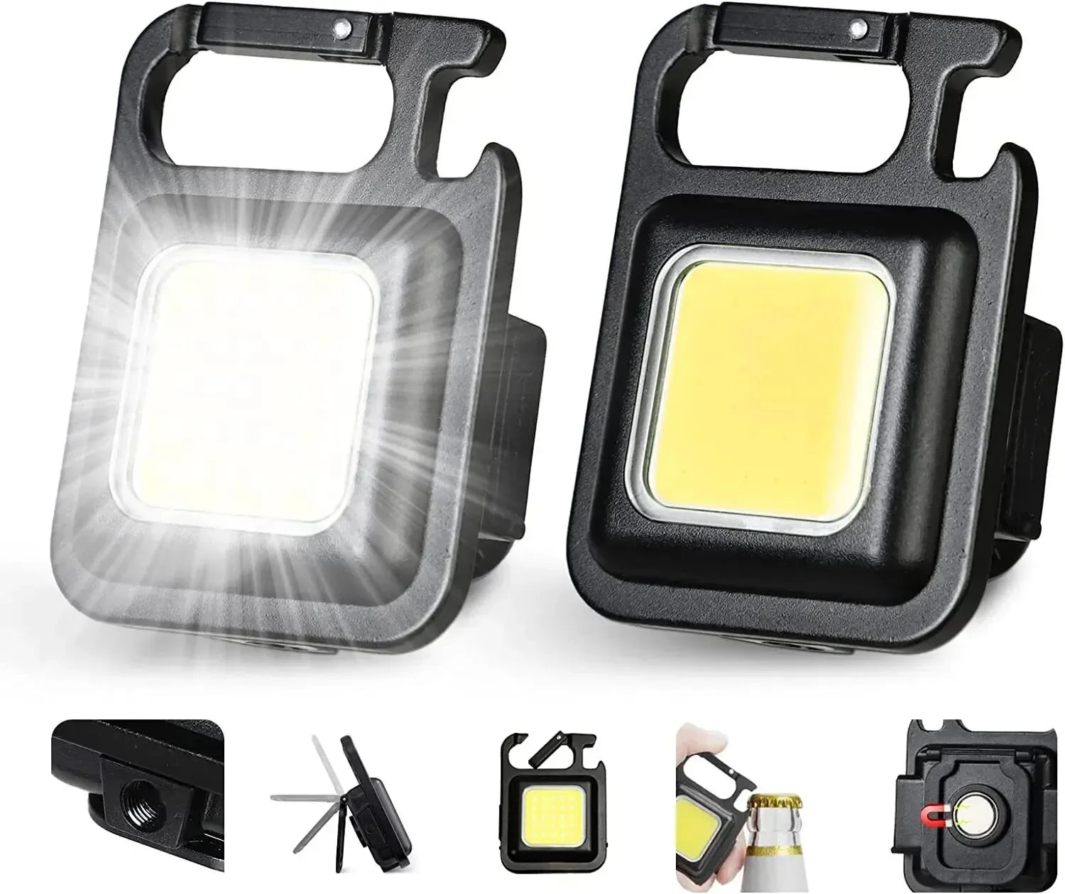 Mini LED Flashlight Keychain Multifunctional Portable COB Camping Lamps USB Charging Work Lights Outdoor Fishing Hiking Lanterna - Action Outdoors Kiwi