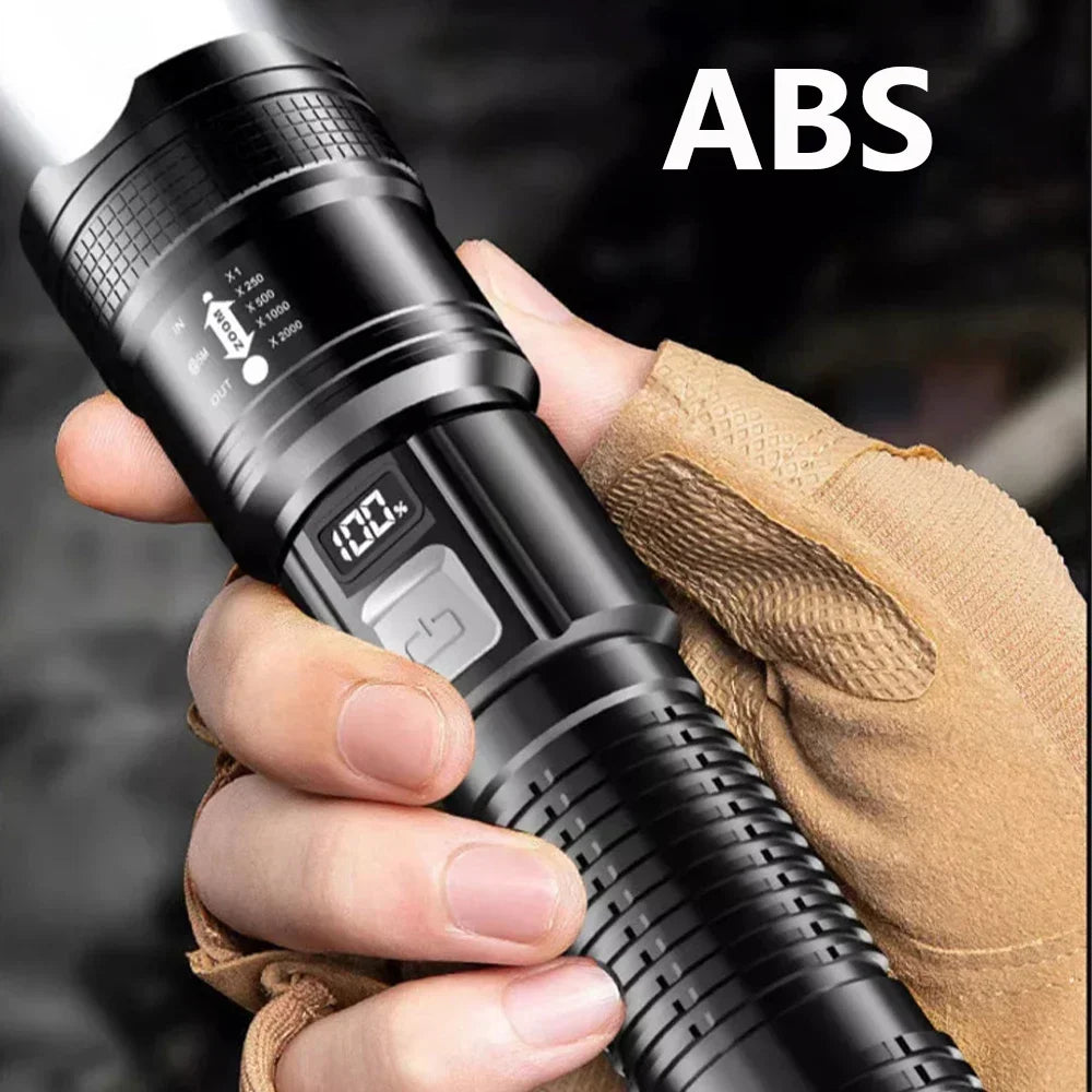 High Strong Power Led Flashlights Tactical Flash Light Torch Ultra Bright Lamp USB Charging Camping Fishing Defensa Zoom Lantern - Action Outdoors Kiwi
