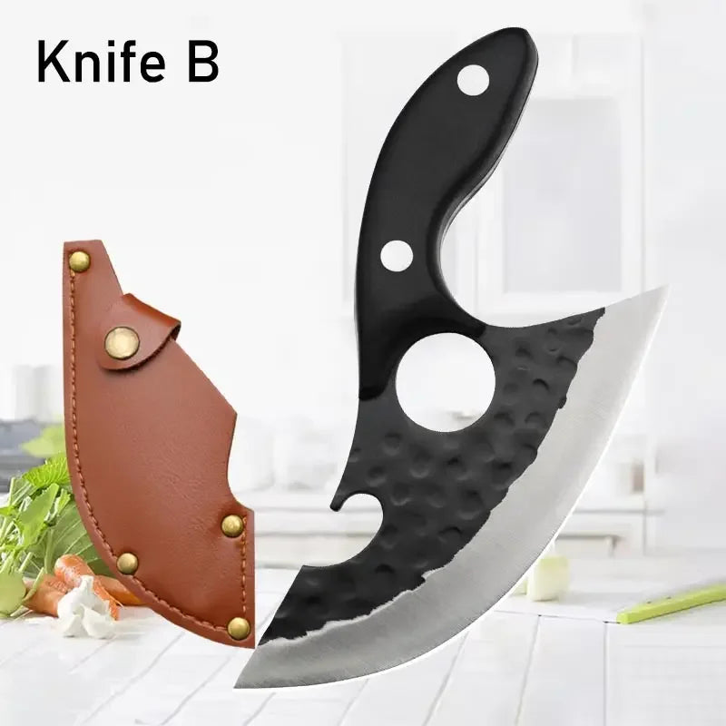 WXCOO Professional Kitchen Knives Hand Forged Boning Knife Stainless Steel Fruit Paring Knife Meat Cleaver Butcher Slicing Knife - Action Outdoors Kiwi