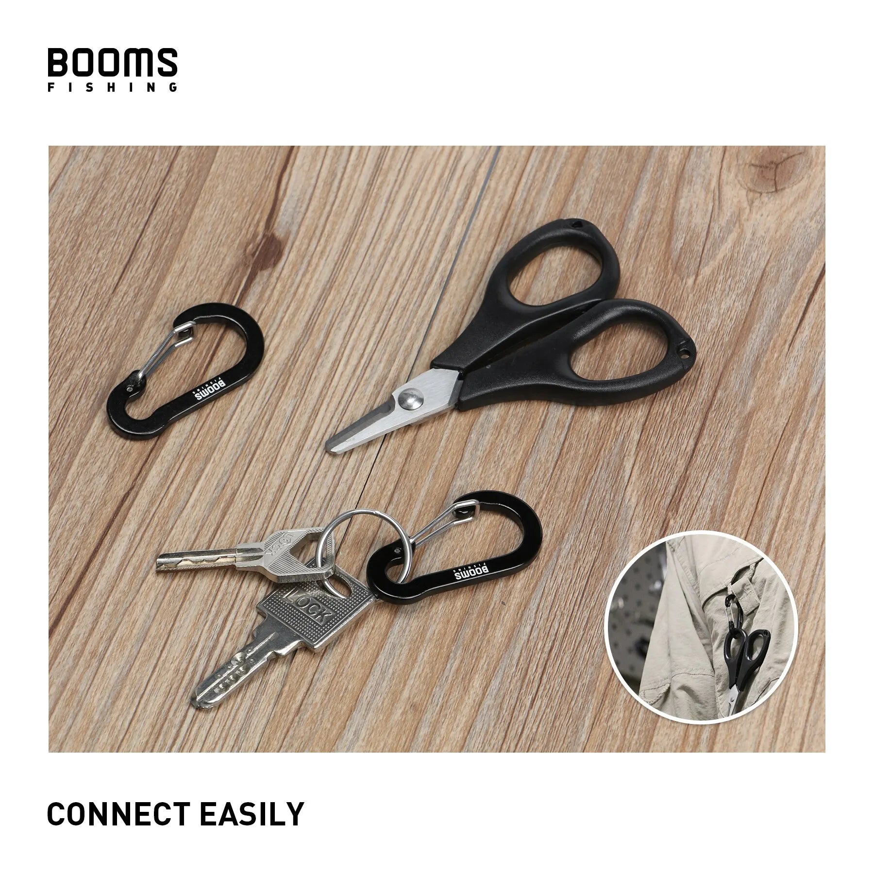 Booms Fishing CC1 6Pcs Aluminum Alloy Carabiner Keychain Outdoor Camping Climbing Snap Clip Lock Buckle Hook Fishing Accessories - Action Outdoors Kiwi